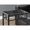 Homeroots 24 in. Charcoal Metal & Grey Marble Accent Table 333008